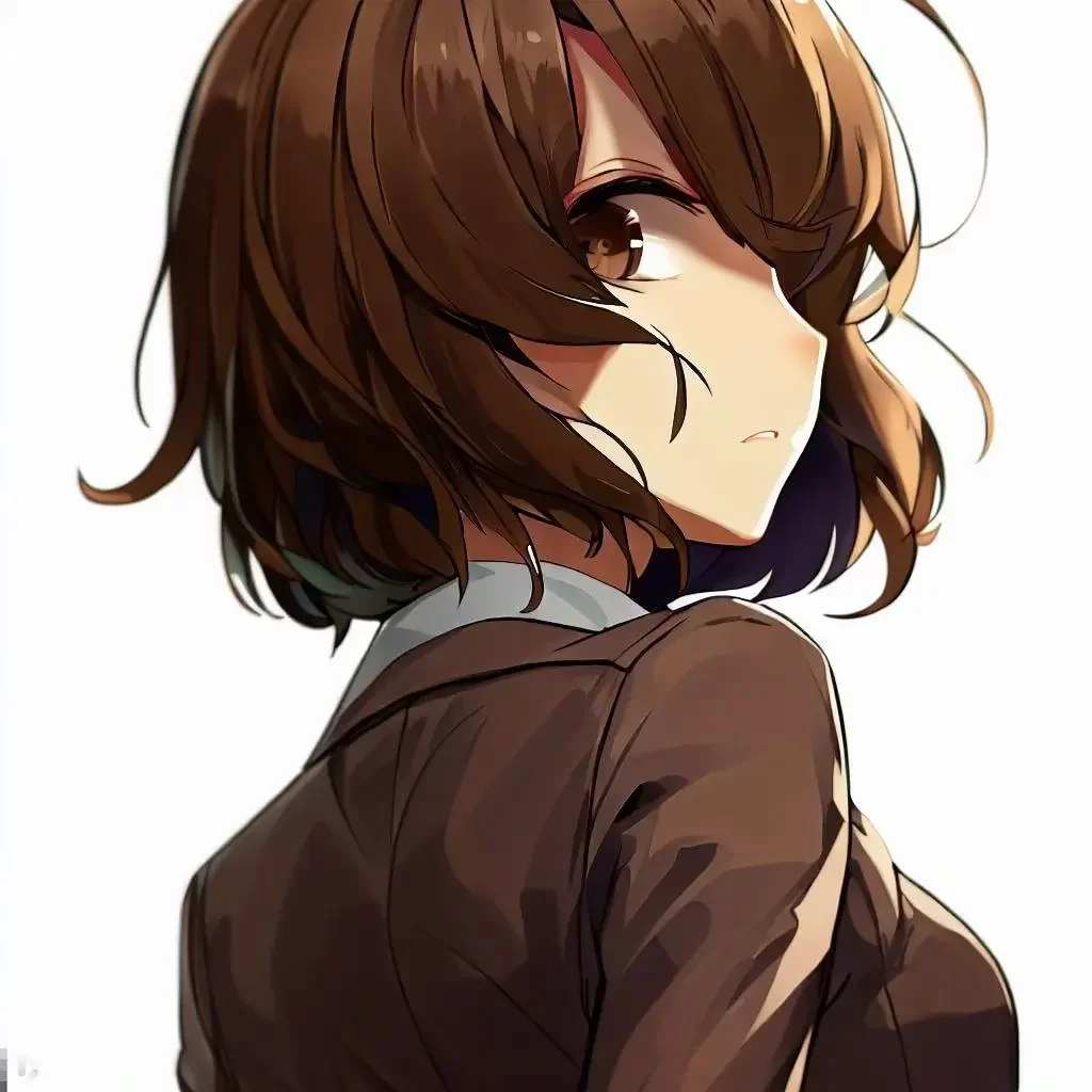 anime-woman-looking-back-short-hair-brown-hair-finely-detailed-secretary-suit